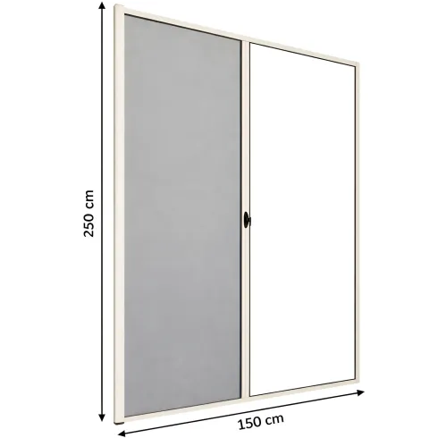 Zanzariera a Rullo Laterale per Porta Avorio 150x250 Riducibile