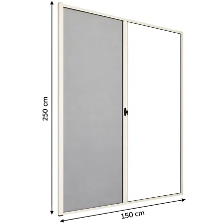 Zanzariera a Rullo Laterale per Porta Avorio 150x250 Riducibile