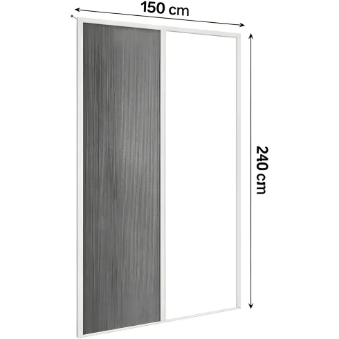 Zanzariera Plissettata Laterale Bianco Guida Bassa Porta 150x240