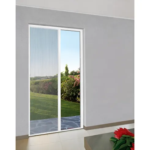 Zanzariera Plissettata Laterale Bianco Guida Bassa Porta 105x240
