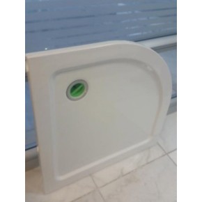 Piatto Doccia Resina Angolare Semicircolare 80x80 90x90 Flat 3cm Bianco Piletta 2