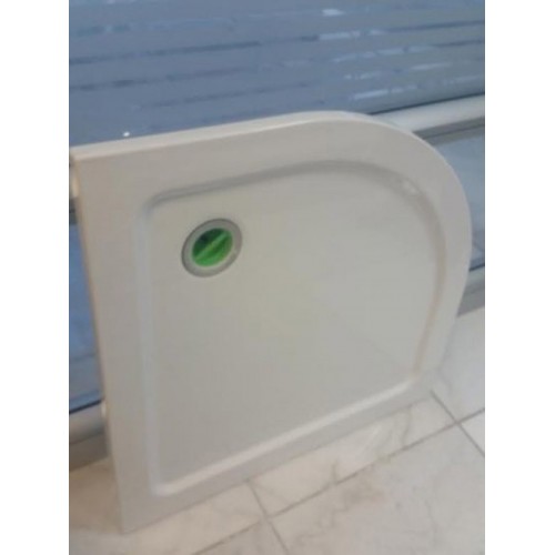 Piatto Doccia Resina Angolare Semicircolare 80x80 90x90 Flat 3cm Bianco Piletta