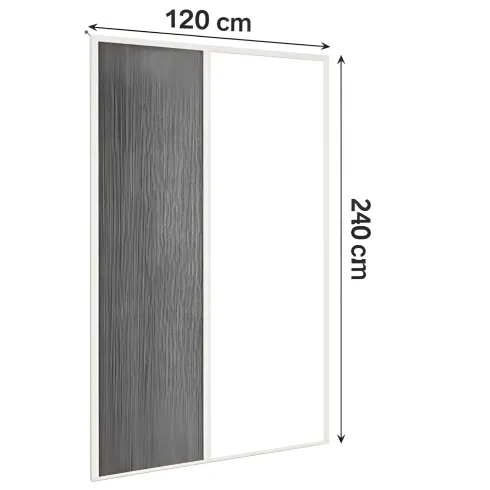 Zanzariera Plissettata Laterale Bianco Guida Bassa Porta 120X240