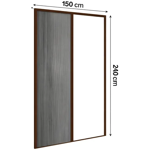 Zanzariera Plissettata Laterale Marrone Guida Bassa Porta 150x240
