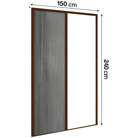 Zanzariera Plissettata Laterale Marrone Guida Bassa Porta 150x240