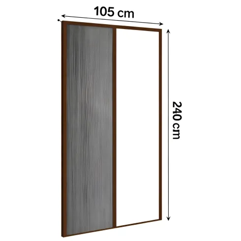 Zanzariera Plissettata Laterale Marrone Guida Bassa Porta 105x240