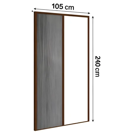 Zanzariera Plissettata Laterale Marrone Guida Bassa Porta 105x240