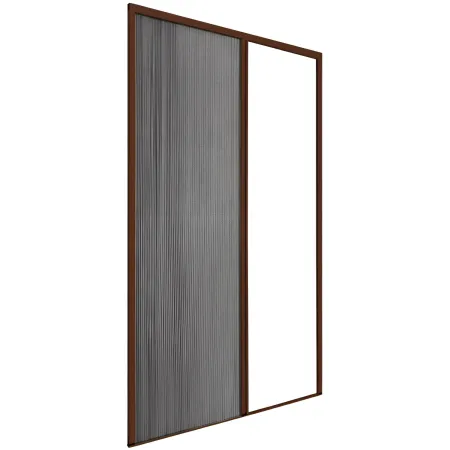 Zanzariera Plissettata Laterale Marrone Guida Bassa Porta 120X240