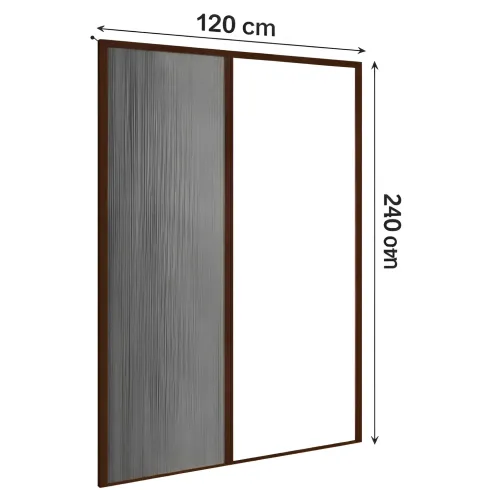 Zanzariera Plissettata Laterale Marrone Guida Bassa Porta 120X240