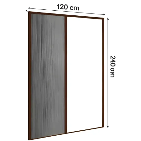 Zanzariera Plissettata Laterale Marrone Guida Bassa Porta 120X240
