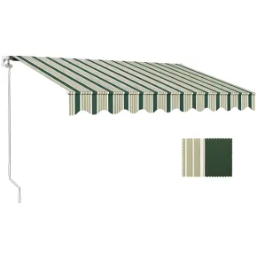Tenda da Sole Eco 300x200 Riga Verde Bianco Barra Quadra Avvolgibile