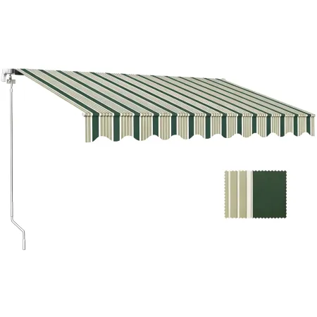 Tenda da Sole Eco 300x200 Riga Verde Bianco Barra Quadra Avvolgibile