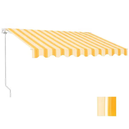 Tenda da Sole Eco 300x200 Riga Giallo Bianco Barra Quadra Avvolgibile