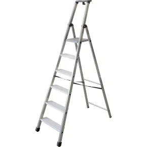 Facal Scala 6 Gradini in Alluminio Domestica Doppia a Forbice Libretto Scaletta