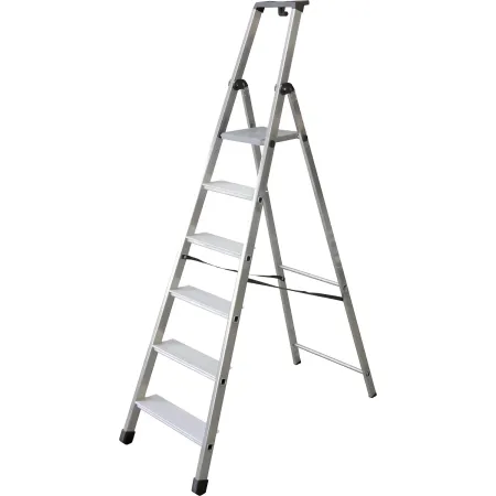 Facal Scala 6 Gradini in Alluminio Domestica Doppia a Forbice Libretto Scaletta