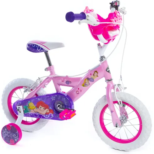 Bicicletta da Bambina Princess Ruota 12 Pollici Bici con Rotelle Freni