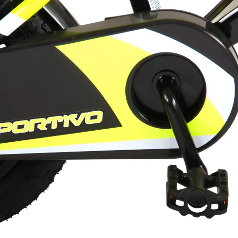 Bicicletta Bambini 12" Sportiva Giallo Rotelle Removibili Borraccia