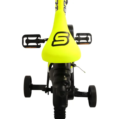 Bicicletta Bambini 16" Sportiva Giallo Rotelle Removibili Borraccia
