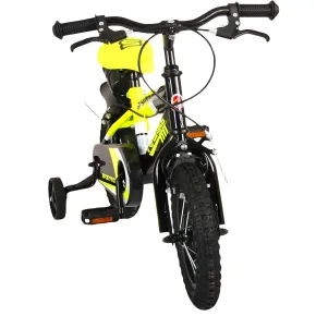 Bicicletta Bambini 14" Sportiva Giallo Rotelle Removibili Borraccia 2