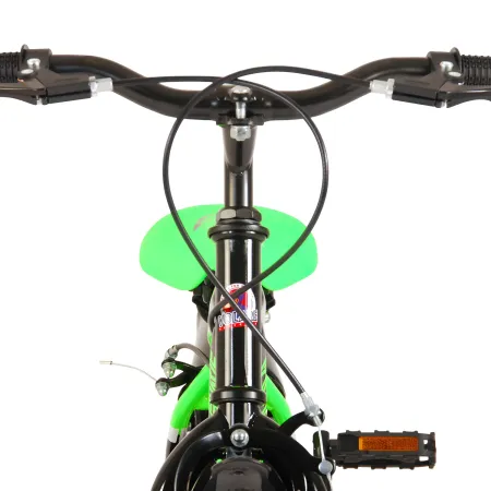 Bicicletta Bambini 12" Sportiva Verde Rotelle Removibili Borraccia