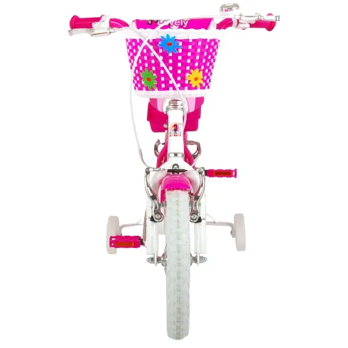 Bicicletta Bambini 14" Sportiva Rosa Rotelle Removibili Borraccia