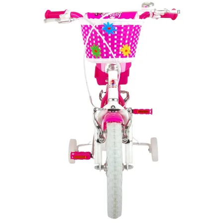 Bicicletta Bambini 14" Sportiva Rosa Rotelle Removibili Borraccia