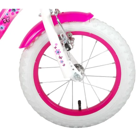 Bicicletta Bambini 14" Sportiva Rosa Rotelle Removibili Borraccia
