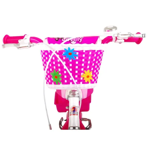 Bicicletta Bambini 14" Sportiva Rosa Rotelle Removibili Borraccia