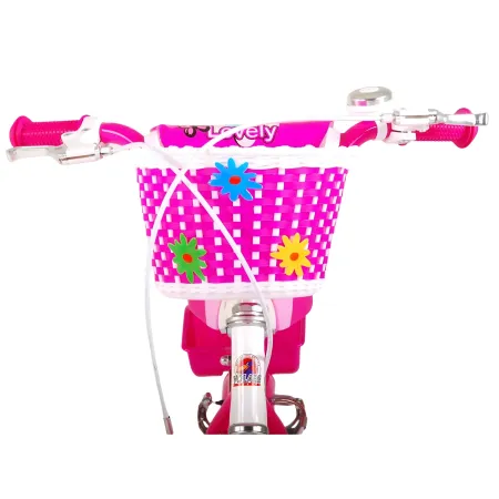 Bicicletta Bambini 14" Sportiva Rosa Rotelle Removibili Borraccia