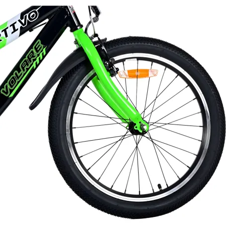 Bicicletta Bambini 20" Sportiva Verde Sportiva Portaborraccia Cavalletto