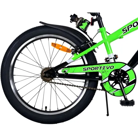Bicicletta Bambini 20" Sportiva Verde Sportiva Portaborraccia Cavalletto