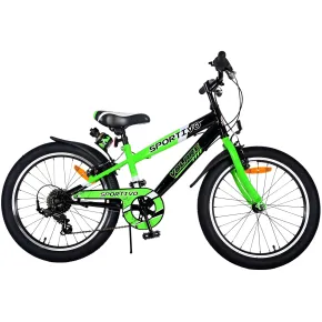 Bicicletta per Bambini 20" Sportiva Verde Sportiva 7 Marce Cavalletto