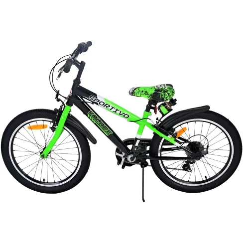 Bicicletta per Bambini 20" Sportiva Verde Sportiva 7 Marce Cavalletto