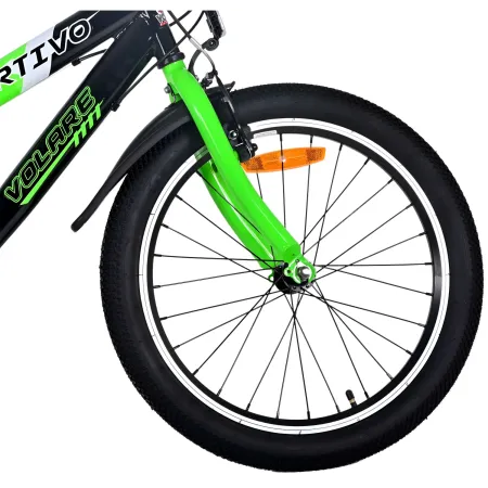 Bicicletta per Bambini 20" Sportiva Verde Sportiva 7 Marce Cavalletto