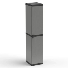 Armadio Modulare Basso Resina PVC per Esterno Un'Anta Ripiani Balcone Giardino Mobile