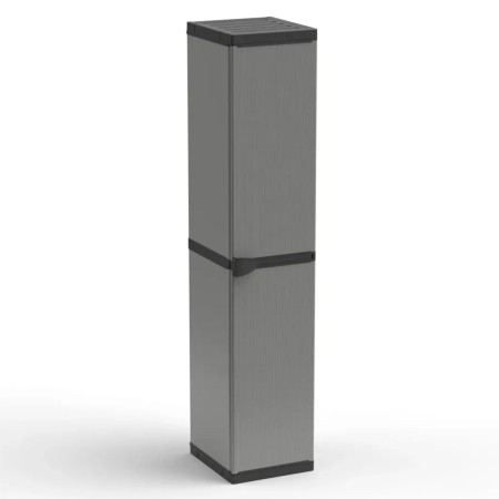 Armadio Modulare Basso Resina PVC per Esterno Un'Anta Ripiani Balcone Giardino Mobile