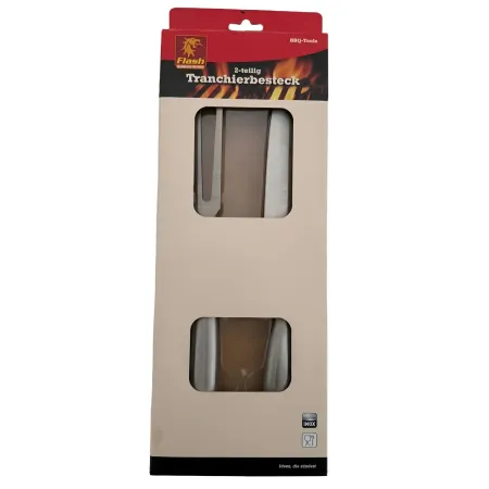 Set da Taglio per Barbecue Acciaio Inox Coltello Forchetta 33 cm