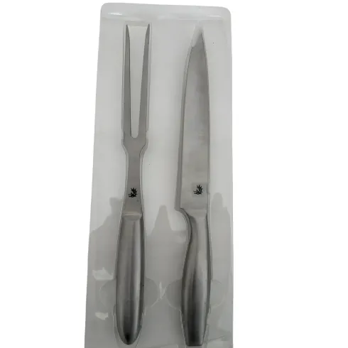 Set da Taglio per Barbecue Acciaio Inox Coltello Forchetta 33 cm