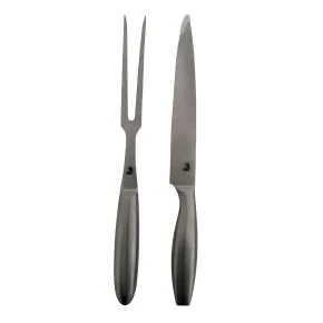 Set da Taglio per Barbecue Acciaio Inox Coltello Forchetta 33 cm 2