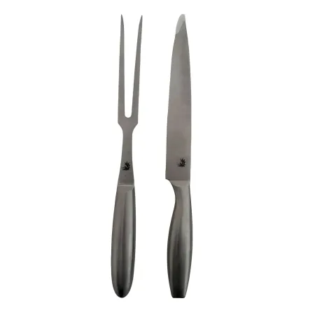 Set da Taglio per Barbecue Acciaio Inox Coltello Forchetta 33 cm