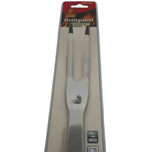 Forchettone Barbecue Acciaio Inox Manico Antiscivolo Utensile Griglia