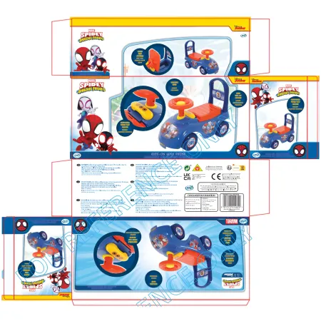 Cavalcabile Bambini Spiderman Marvel Portaoggetti Telefono Giocattolo