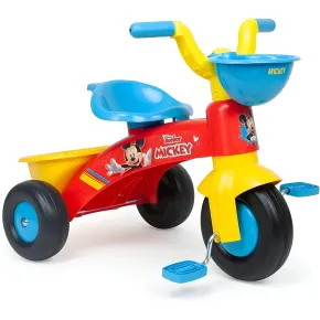 Triciclo Primi Passi per Bambini Topolino Disney 3 Ruote 2 Cestini