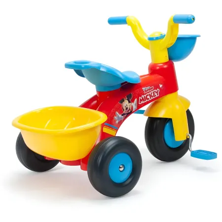 Triciclo Primi Passi per Bambini Topolino Disney 3 Ruote 2 Cestini