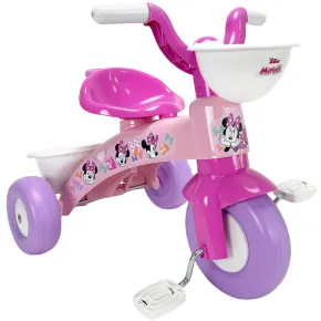 Triciclo Primi Passi per Bambini Minnie Disney 3 Ruote 2 Cestini