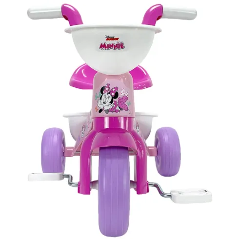 Triciclo Primi Passi per Bambini Minnie Disney 3 Ruote 2 Cestini