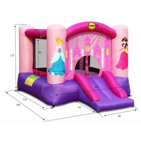 Gonfiabile per Bambini Castello Incantato Principesse Gioco Scivolo Canestro 2