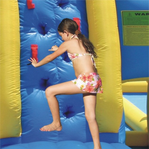 Castelli Gonfiabili per Bambini Acquatico 3 Scivoli Canestro Vasca Giochi Acqua