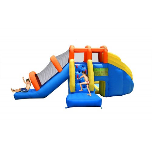 Castelli Gonfiabili per Bambini Acquatico 3 Scivoli Canestro Vasca Giochi Acqua