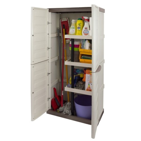 Armadio Alto Porta scope per Esterno Terrazzo Tuttopiani Mobile Ripiani Resina